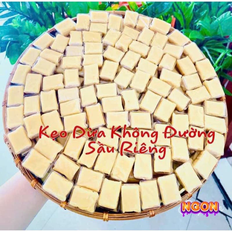 Kẹo dừa không đường vị Sầu Riêng thơm béo, đặc sản Bến Tre
