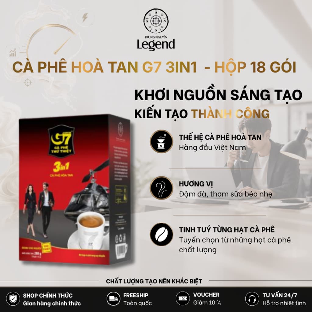 Растворимый кофе 3-в-1 G7 (Trung Nguyên Legend), 18 пакетиков
