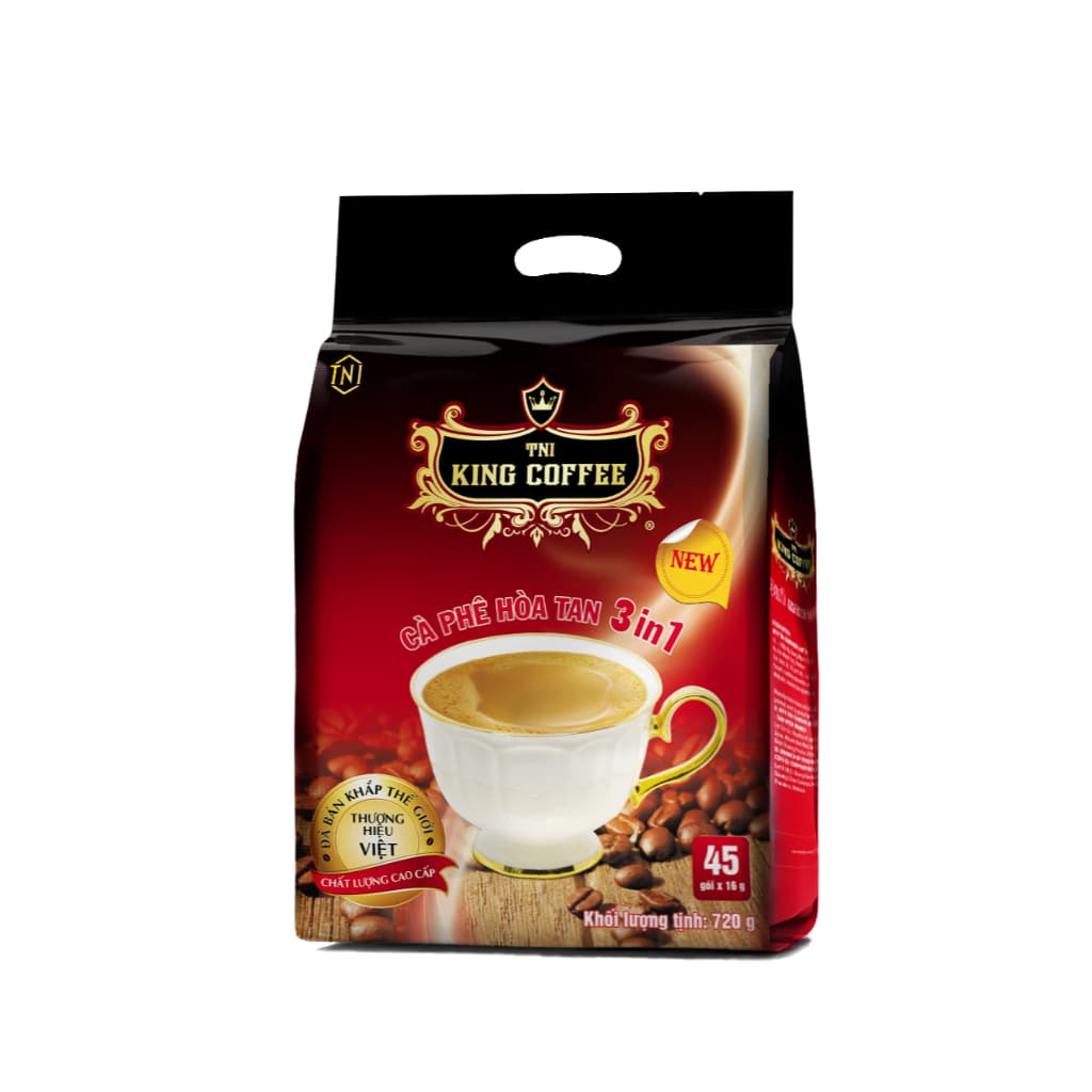 Растворимый кофе 3-в-1 King Coffee, 45 пакетиков, 16 г