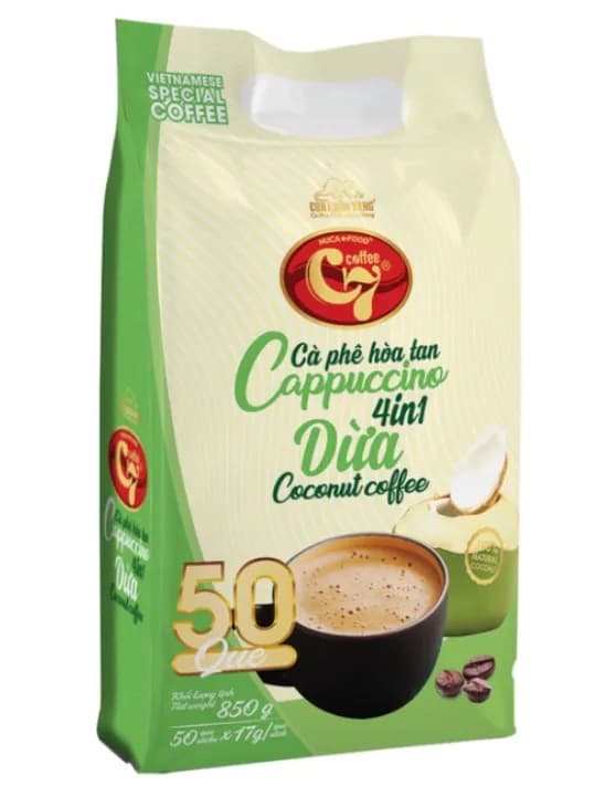 Cà phê dừa (кокос), растворимый капучино, 50 стиков