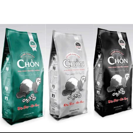 Кофе Chồn, набор из 3 пачек (чёрная/серебряная/синяя)