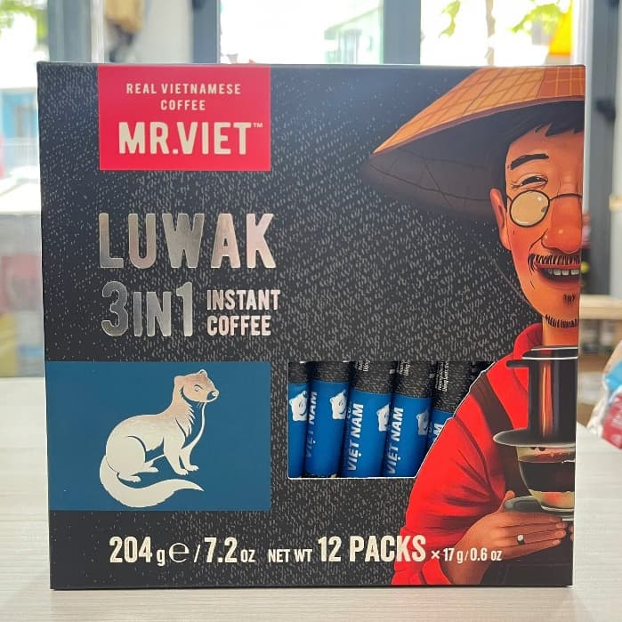 Кофе Chồn растворимый Mr Việt Luwak, 12 пакетиков × 17 г