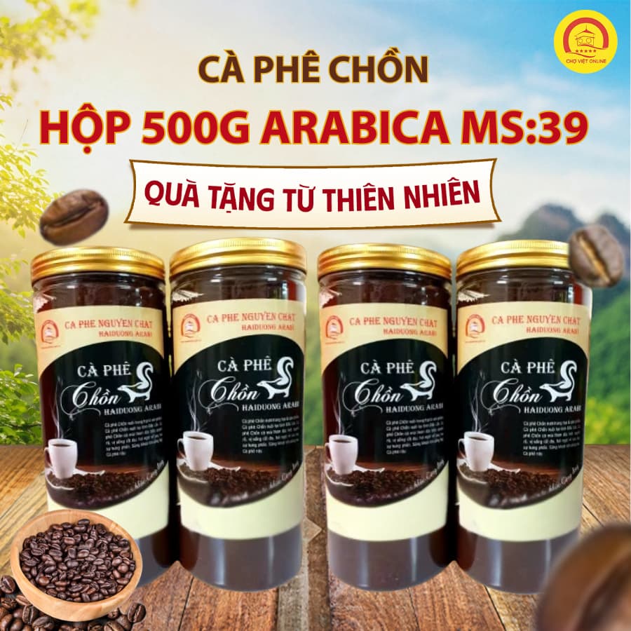 Кофе Chồn Robusta MS:39, ферма Бинь Фыок, 500 г, тёмная обжарка