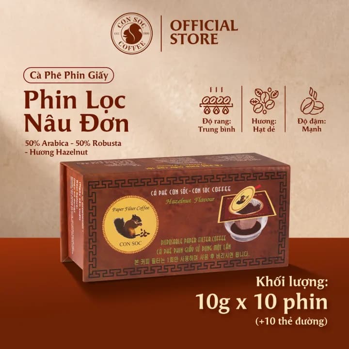 Con Sóc Phin Lọc «Nâu», дрип-пакет (1 шт.)