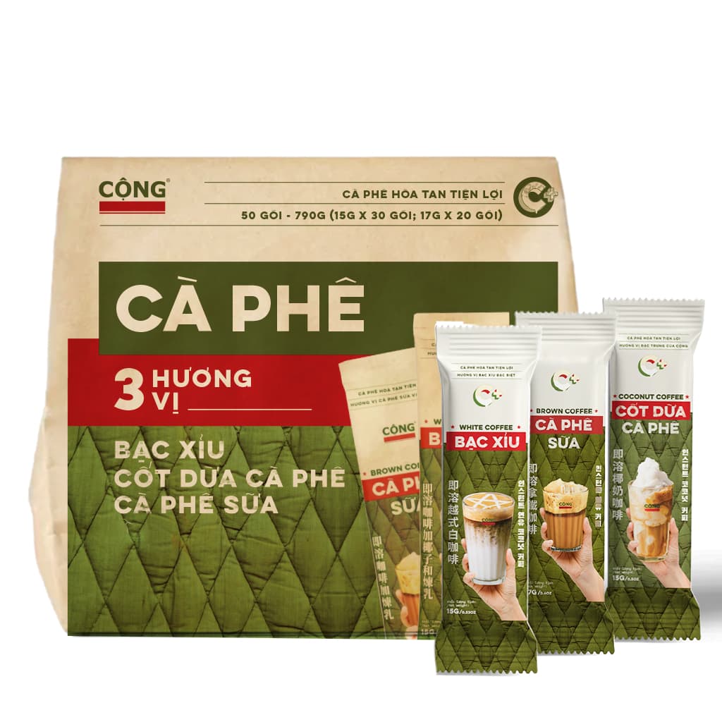 Растворимый кофе со вкусом (кокос) Cộng Cà Phê, 18 пакетиков