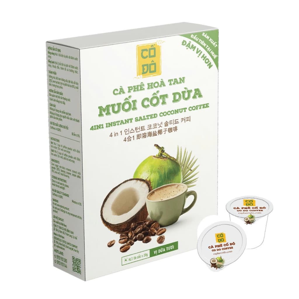 Растворимый кофе со вкусом (солёная карамель (muối)) Cố Đô, 20 г