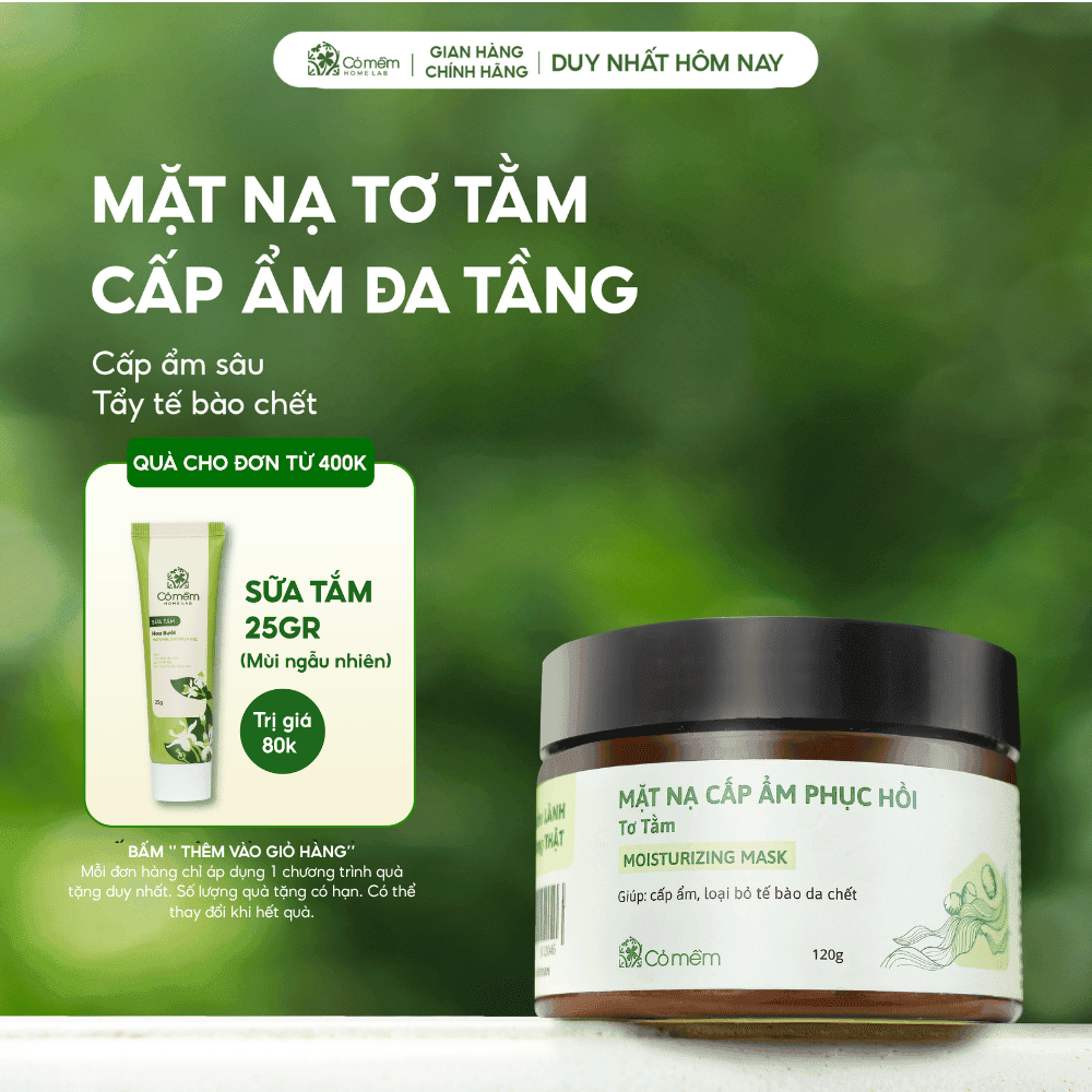 Cỏ Mềm Mặt Nạ Đất Sét Tơ Tằm Phục Hồi Da