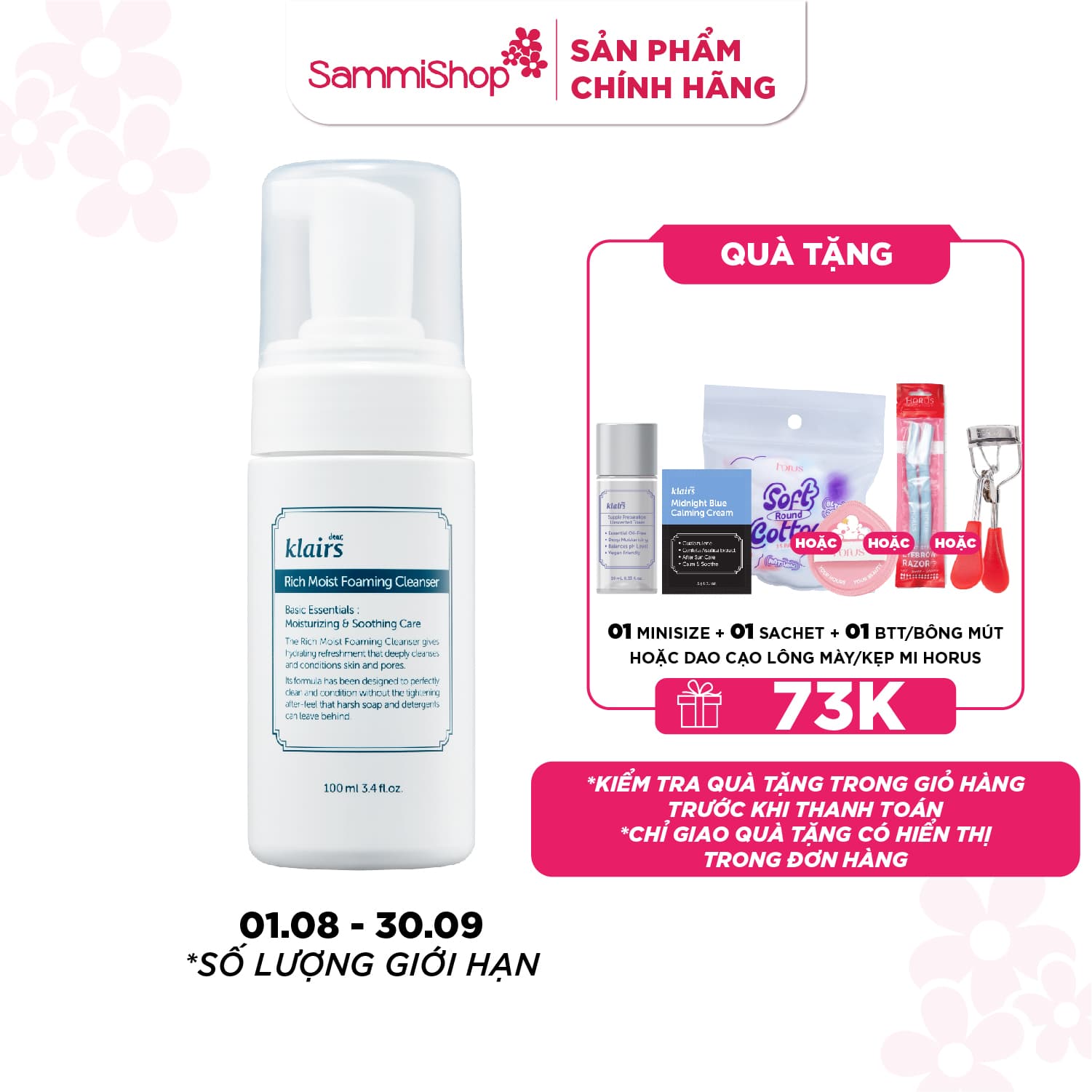 Dear Klairs Sữa Rửa Mặt Rich Moist Foaming Cleanser