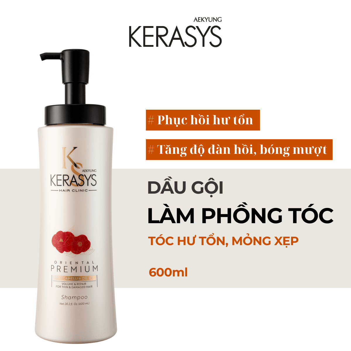 Kerasys Oriental Premium Red Ginseng Dầu Gội & Dầu Xả