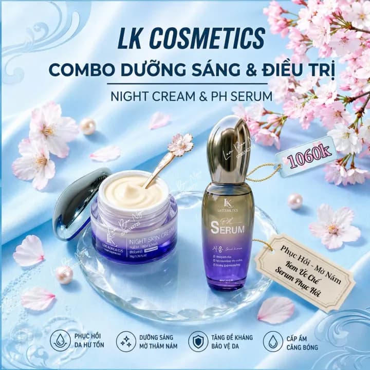 LK Cosmetics Combo Kem Đêm + Serum pH