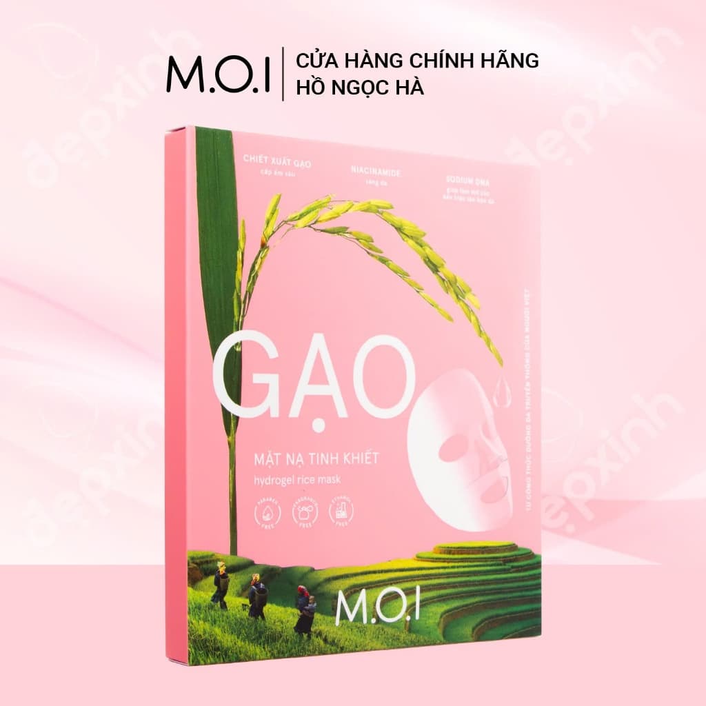 M.O.I Mặt Nạ Gạo Hydrogel (рисовая маска), набор 3×32 г