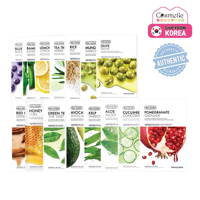 The Face Shop Real Nature Mask, hộp 10 x 20g
