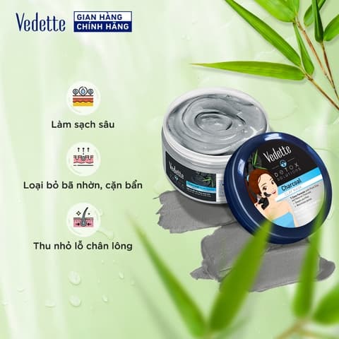 Vedette Mặt Nạ Đất Sét Than Hoạt Tính, 145g