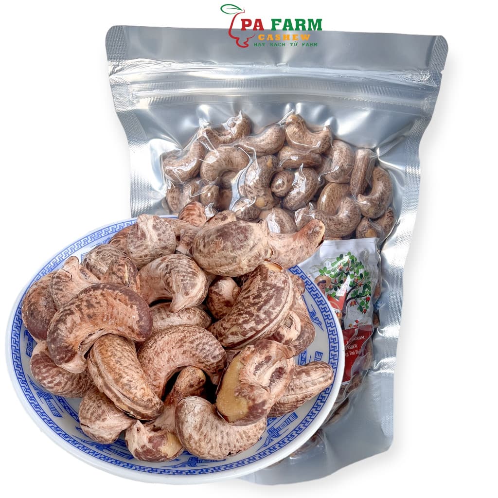 Hạt Điều Rang Muối Chưa Bóc Vỏ Lụa, 500 gram
