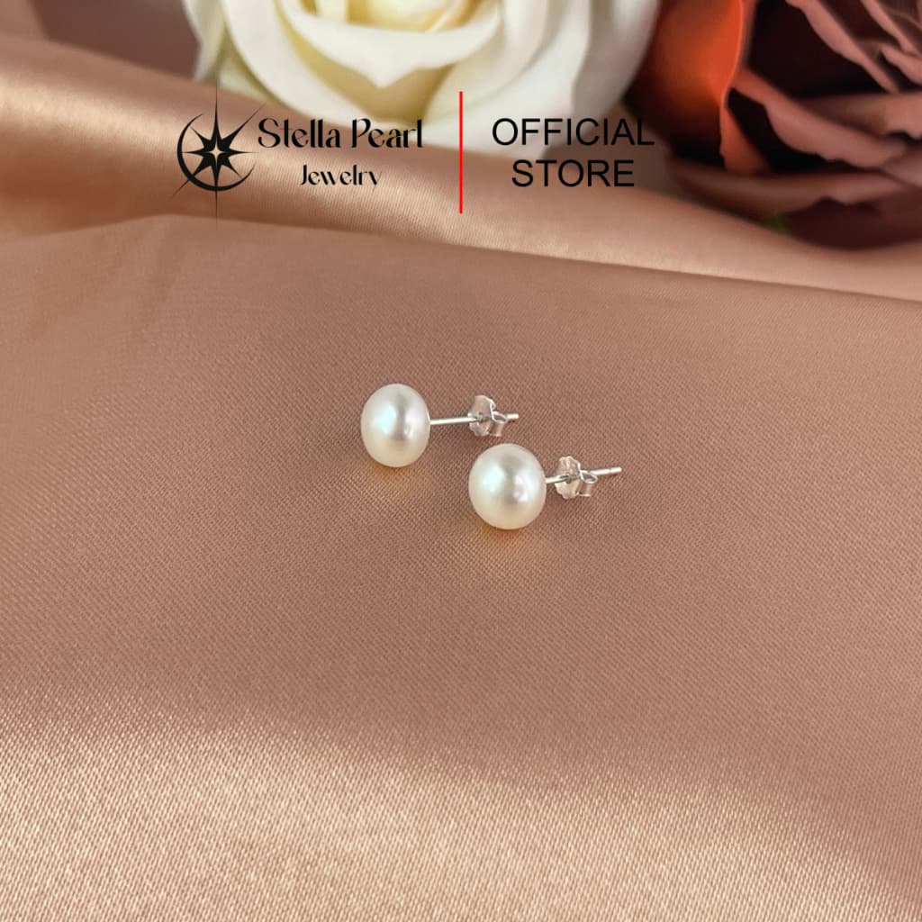 Bông tai ngọc trai chuôi bạc S925 nụ nhỏ xinh nuôi nước ngọt tự nhiên