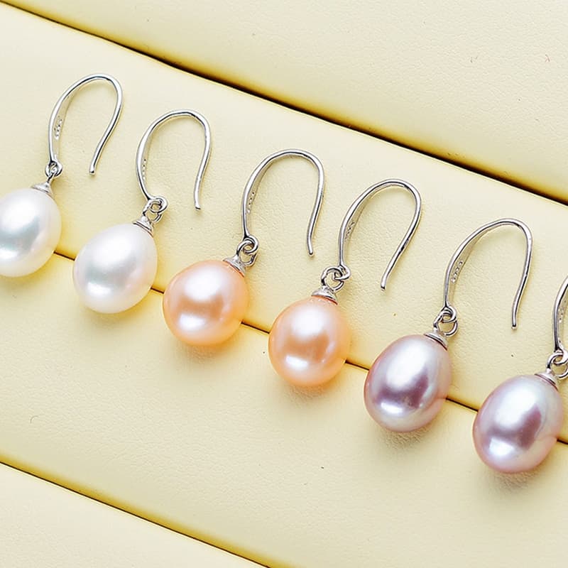 Khuyên tai ngọc trai 7-8mm bạc 925