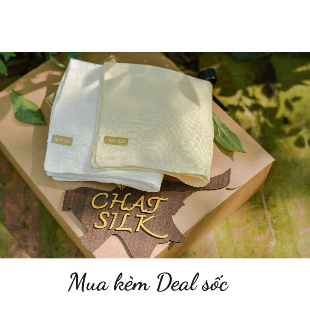 Khăn mặt tơ tằm cao cấp Cổ Chất Silk 2 lớp làm sạch da