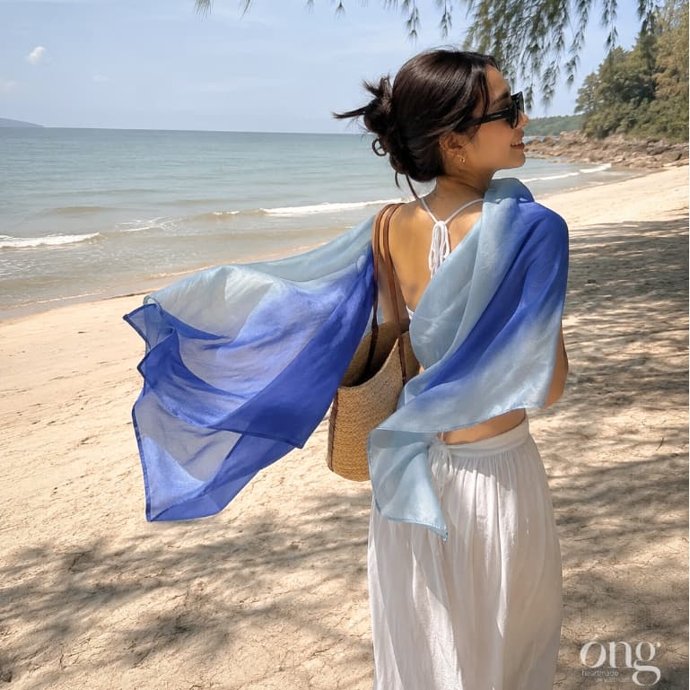 Óng Silk - Khăn choàng lụa tơ tằm tự nhiên mềm mại nhẹ nhàng
