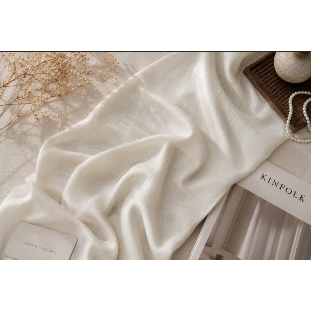Vải Tơ Tằm Màu Champagne Ivory