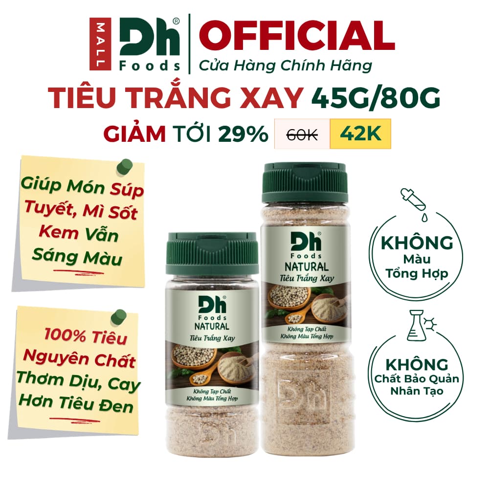 Natural Tiêu Trắng Xay Dh Foods 80g