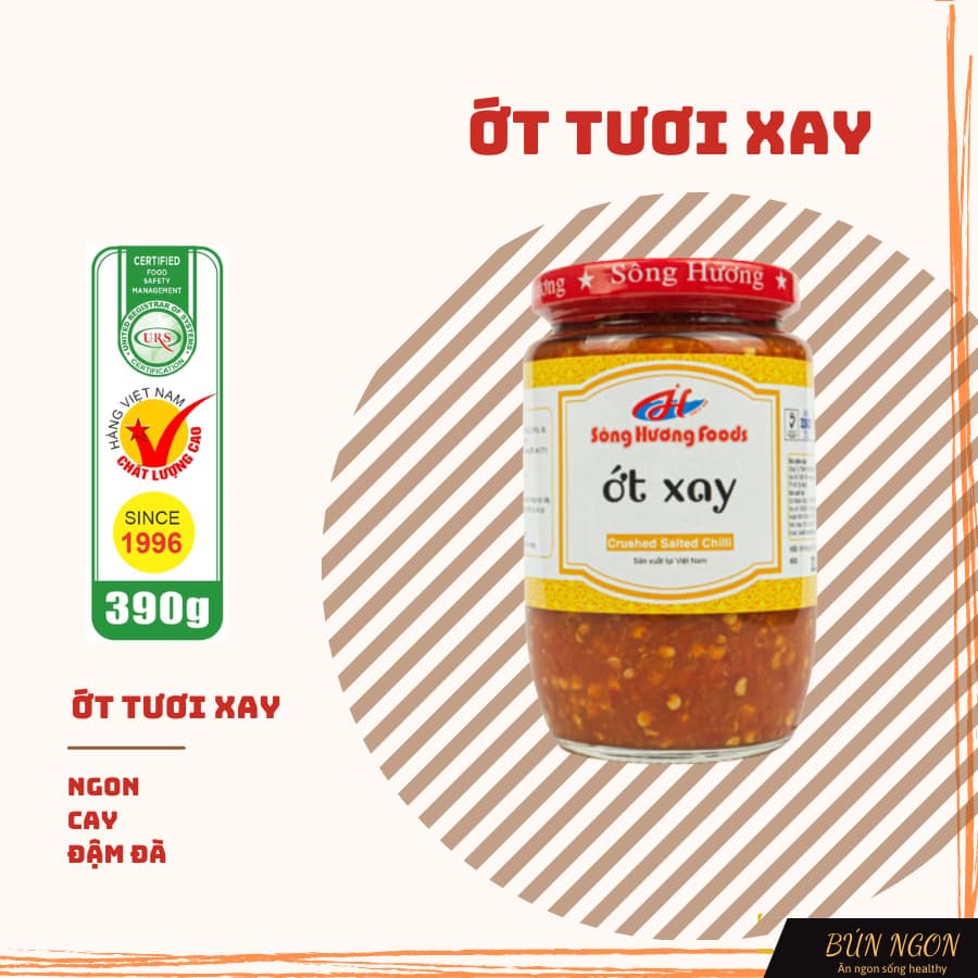 Ớt Tươi Xay Sông Hương Foods, Hũ 390g, Gia Vị Phở, Bún Bò Huế