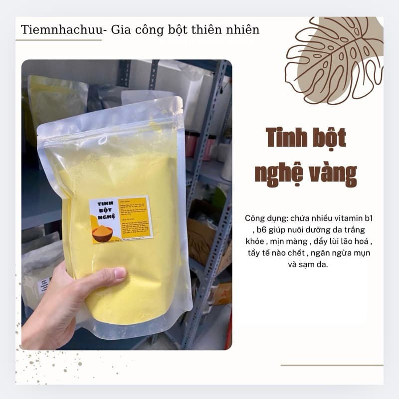 Tinh Bột Nghệ Làm Đẹp Dưỡng Da Nguyên Chất, túi 500gram
