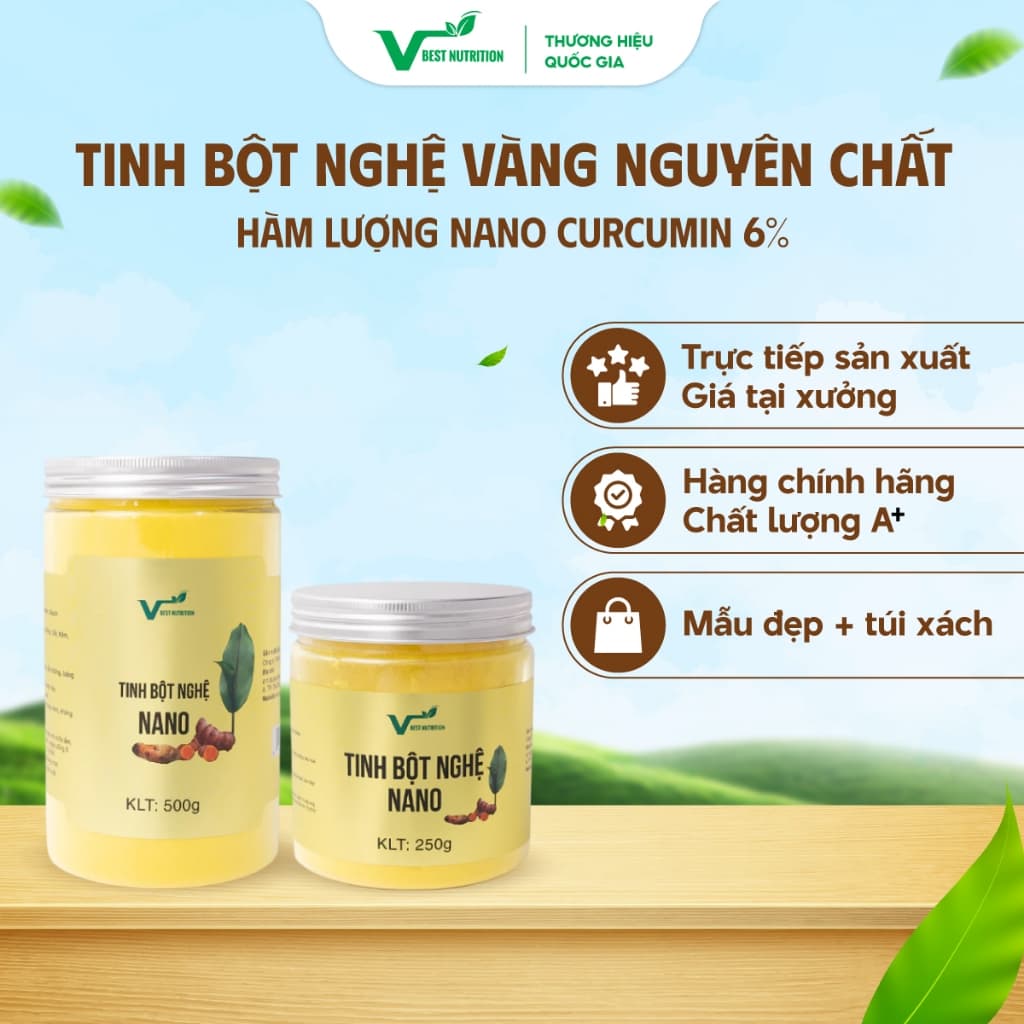 Tinh Bột Nghệ Vàng Nano Curcumin 6% Nguyên Chất Best Nutrition, hộp 250g
