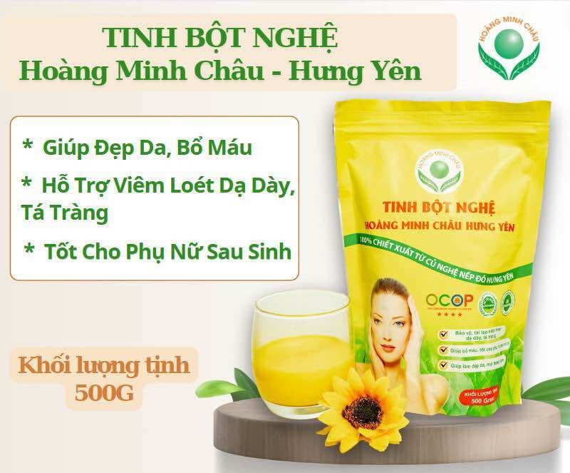 Tinh Bột Nghệ Hoàng Minh Châu Hưng Yên, 500g