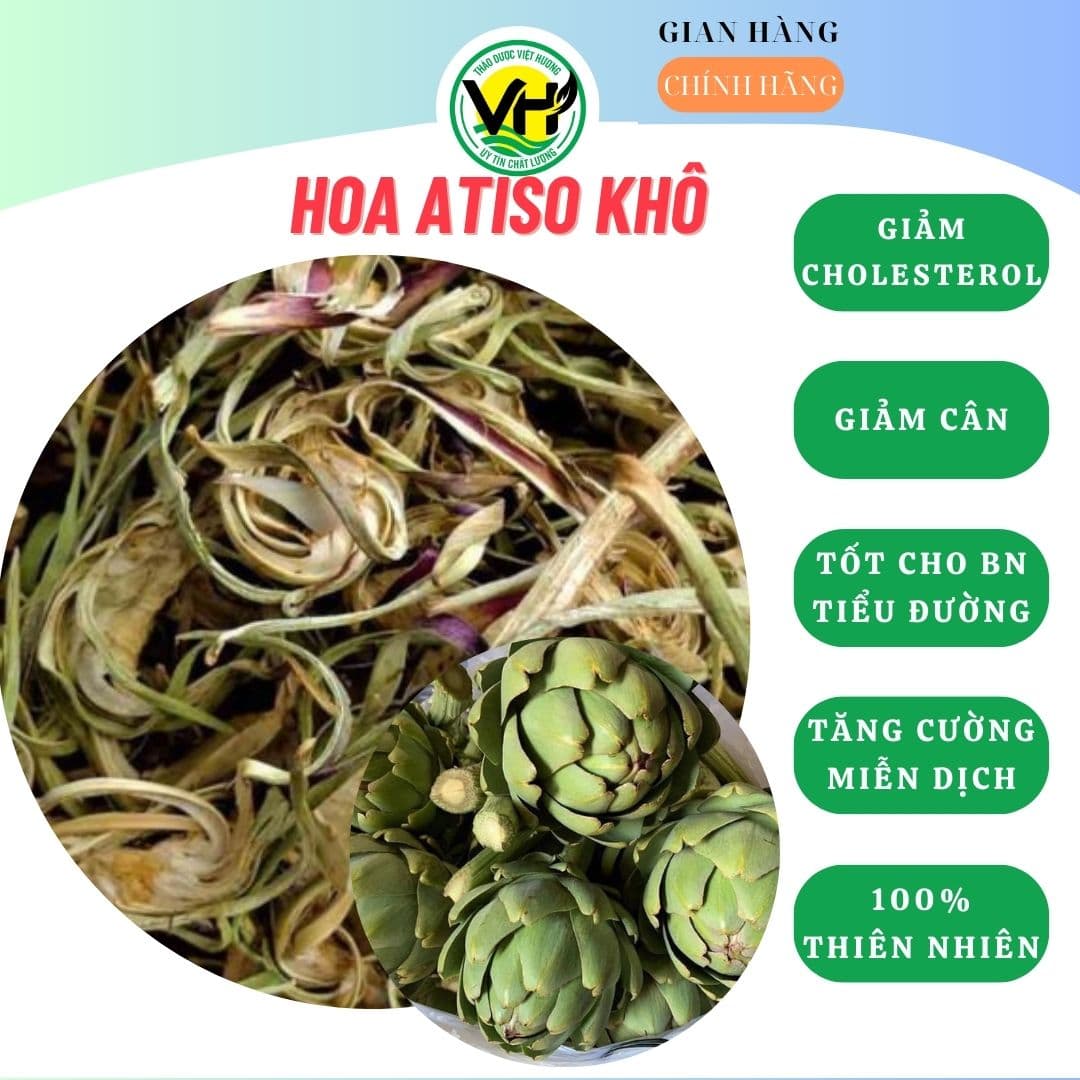Bông Atiso Xanh Khô Nguyên Chất Loại 1, 500g