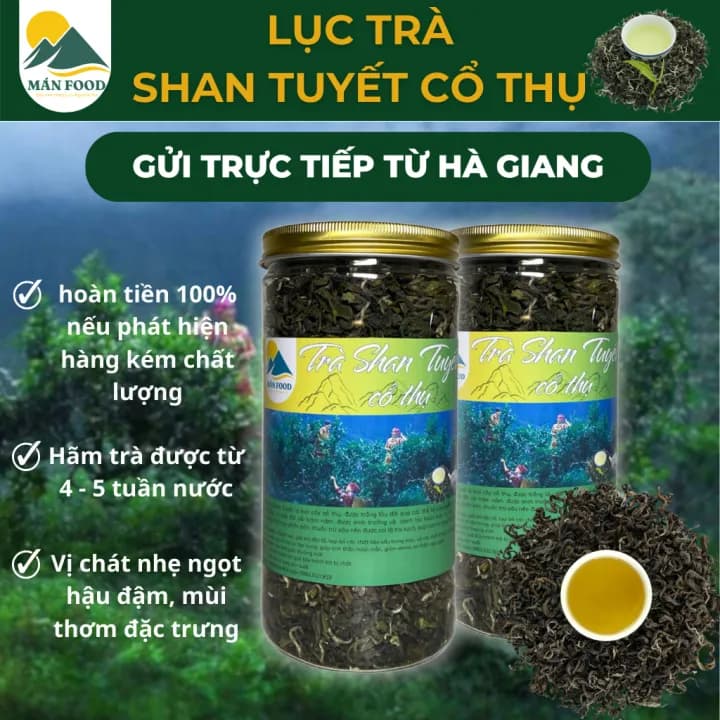 Lục trà Shan Tuyết cổ thụ, hộp 200g