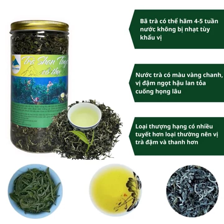 Lục trà Shan Tuyết cổ thụ, hộp 200g — фото 3
