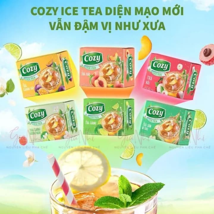 Trà Cozy hòa tan Ice Tea vị đào/chanh/vải, hộp 240g — фото 3