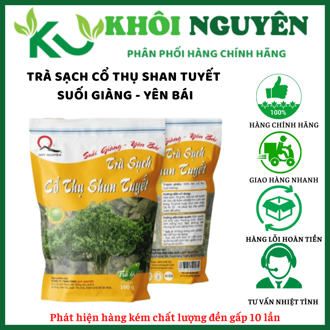 Trà Sạch Cổ Thụ Shan Tuyết Yên Bái, túi 100g