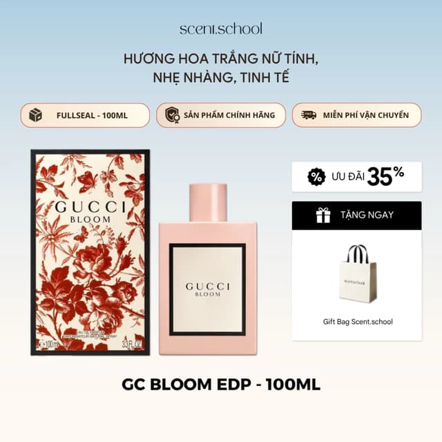 Nước Hoa Fullseal Gucci Bloom EDP 100ml, Nước Hoa Nữ Chính Hãng