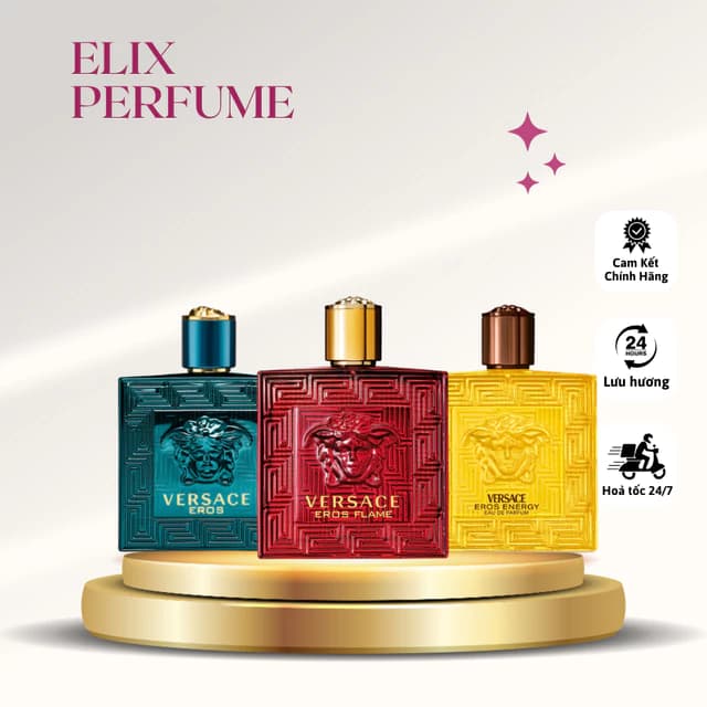 Nước Hoa Versace Eros 100ml, Nước Hoa Nam Hương Gỗ Thảo Mộc Cam Chanh